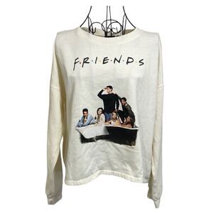 FRIENDS cropped cream  sweater | size L | NWOT
